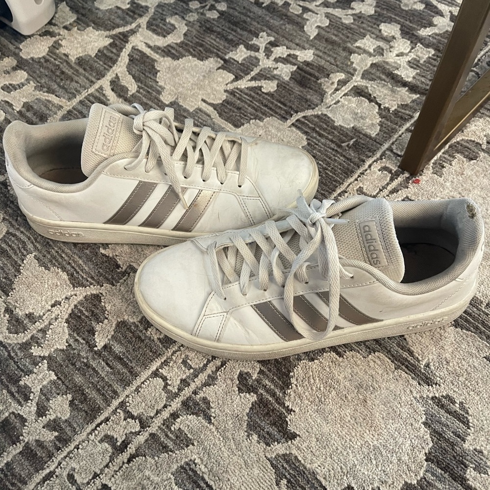 Adidas women’s White and Gray Sneakers - Picture 2 of 5